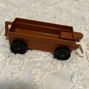 Vintage Fisher-Price Little people Play Family Zoo brown train car cart